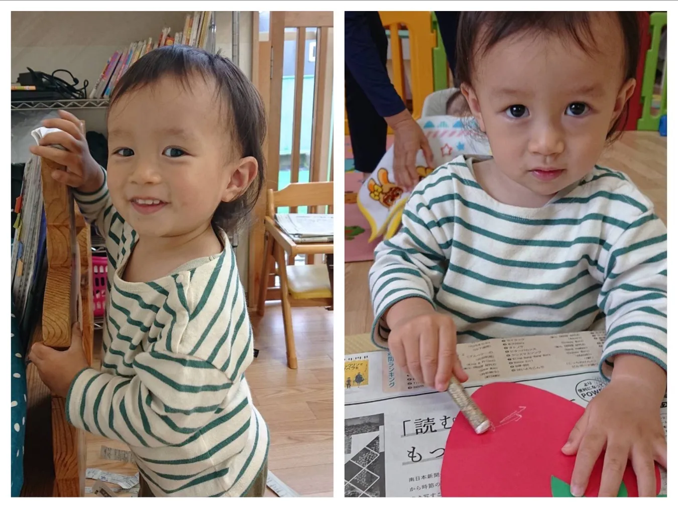 いちご製作・新聞紙遊び（いちご組）