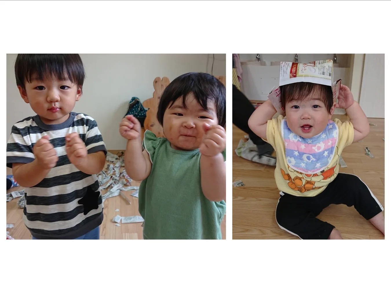 新聞紙で遊ぼう（いちご組）