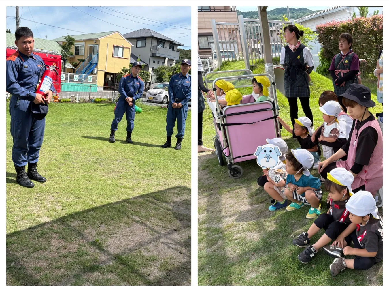 消防避難訓練（いちご組、りんご組）