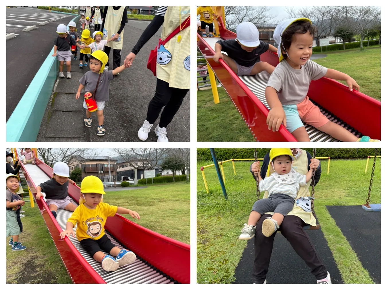 散歩中地震の避難訓練に参加しよう（いちご組・りんご組）