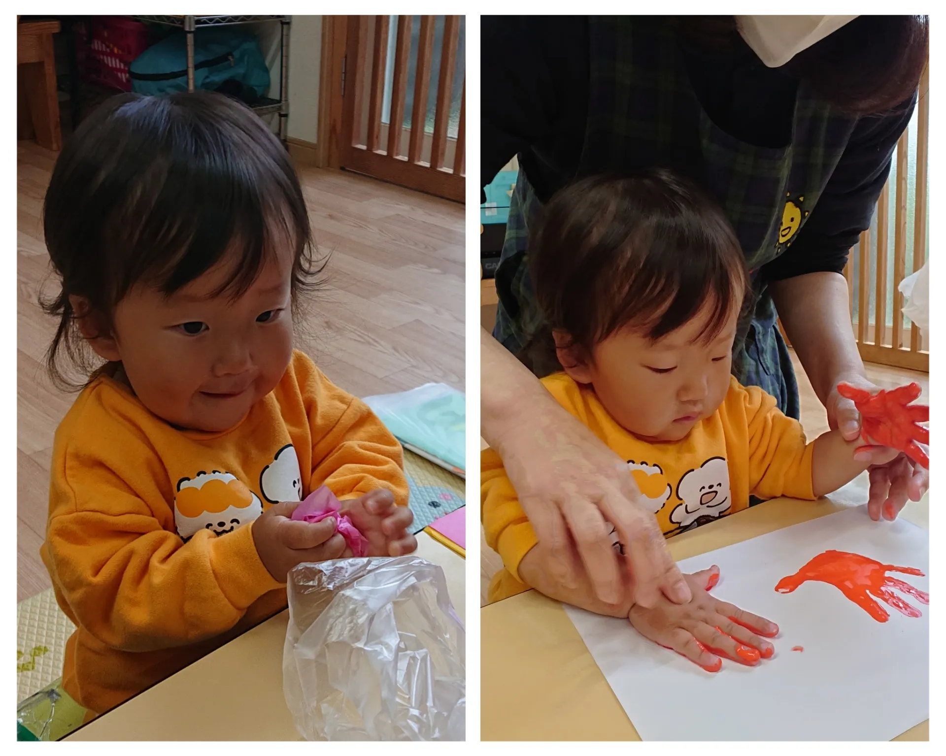 こいのぼり製作、お庭で遊ぼう（いちご組）