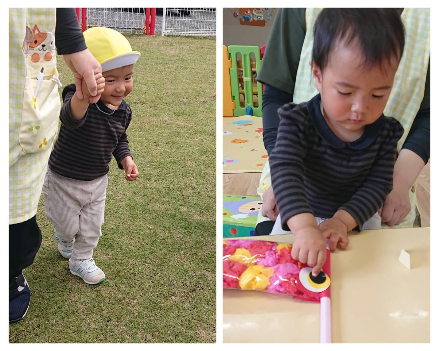 こいのぼり製作、広場遊び（いちご組）