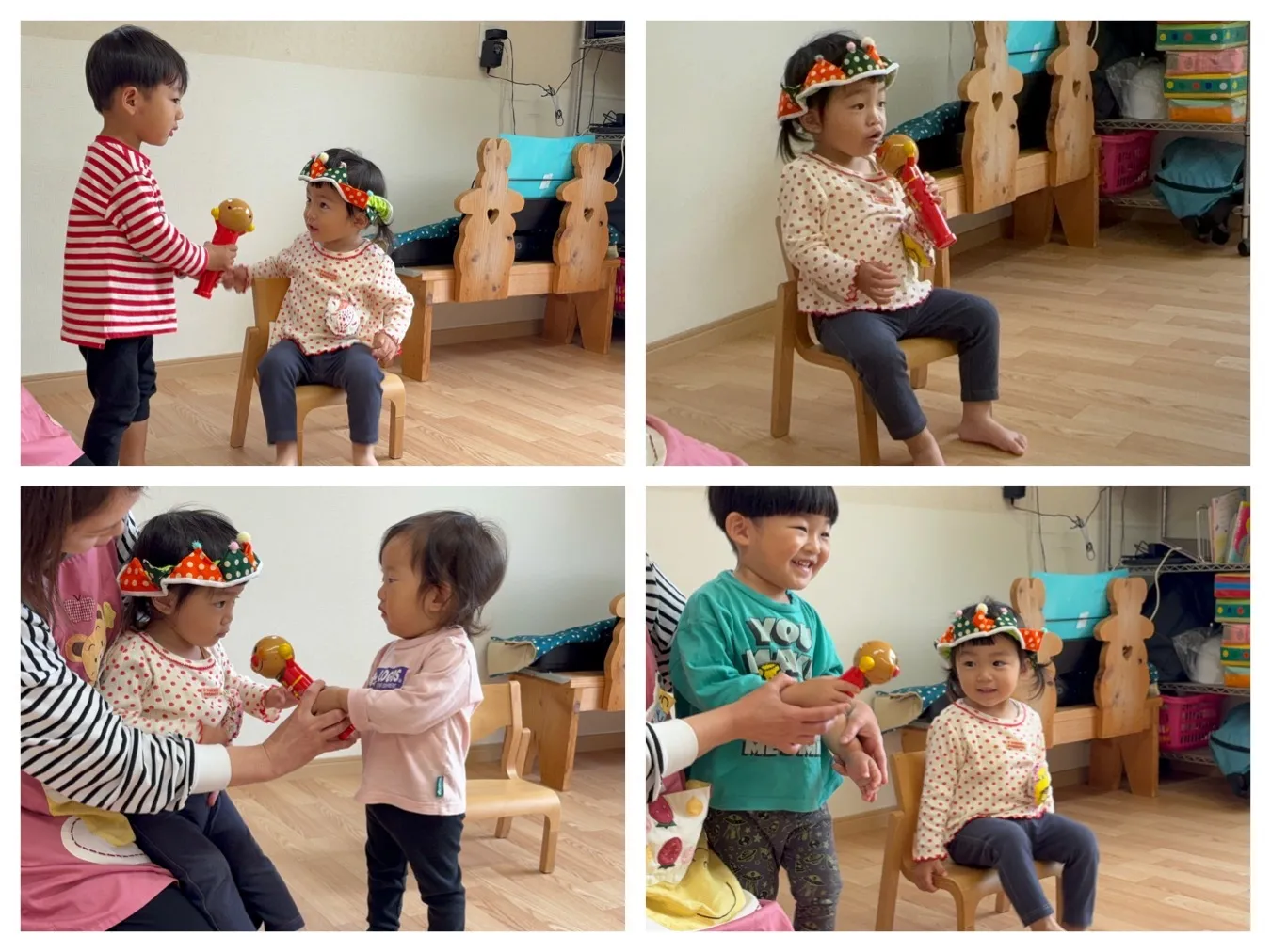 4月の誕生会・身体測定（いちご組、りんご組）