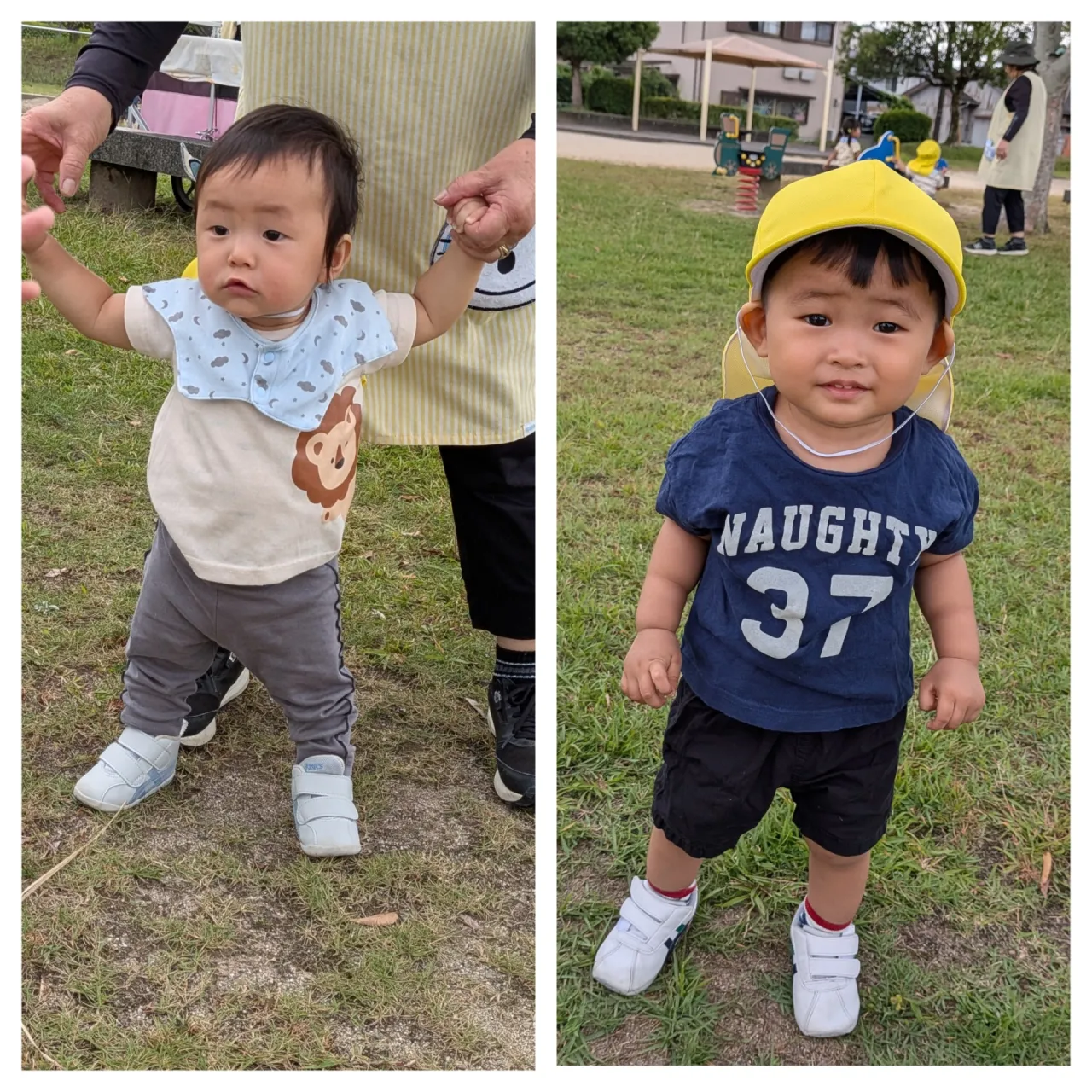 蛭田公園へお散歩に行きました（いちご組、りんご組）